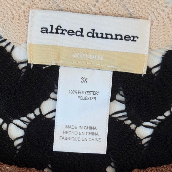 NWT - Alfred Dunner Lace Textured Top 3X Neutral Multi, 3/4 Sleeve, Thin Liner - Picture 8 of 11
